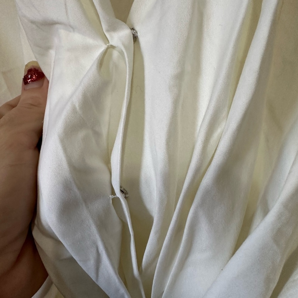 Lafayette 148 Tie front cream blouse - Size 10 - Picture 3 of 10